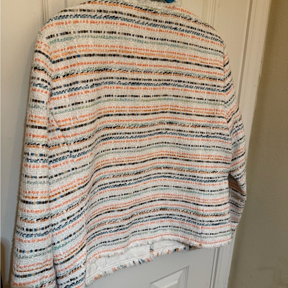 Gently Used Lafayette 148 New York Albano Striped Tweed Jacket - Picture 2 of 4